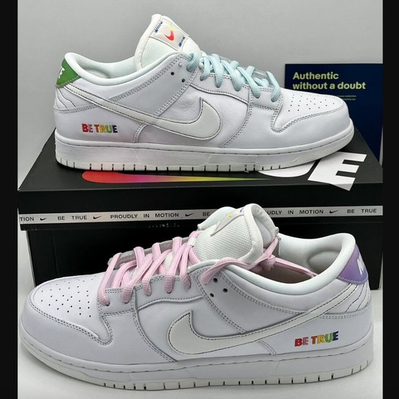 Nike SB Dunk Low Pro Be True Pride Size 12 DR4876-100 NEW WITH BOX IN HAND